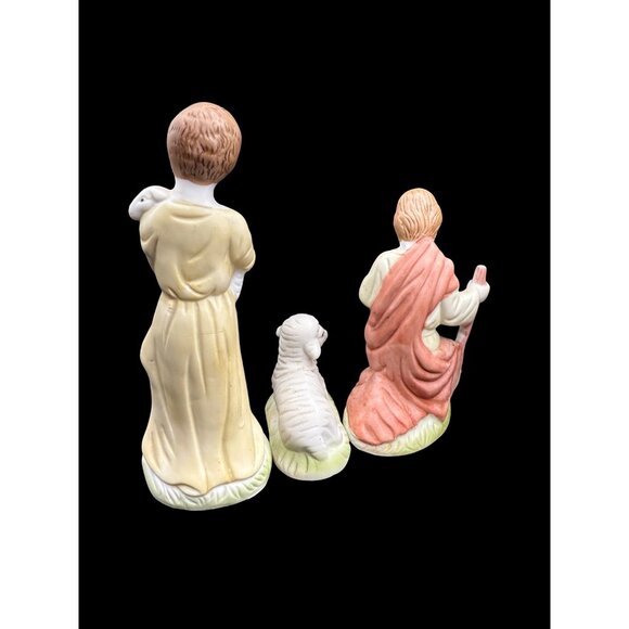 Vintage Ceramic Nativity Scene Set Hand Painted Ceramic 7 Pieces - Picture 9 of 11